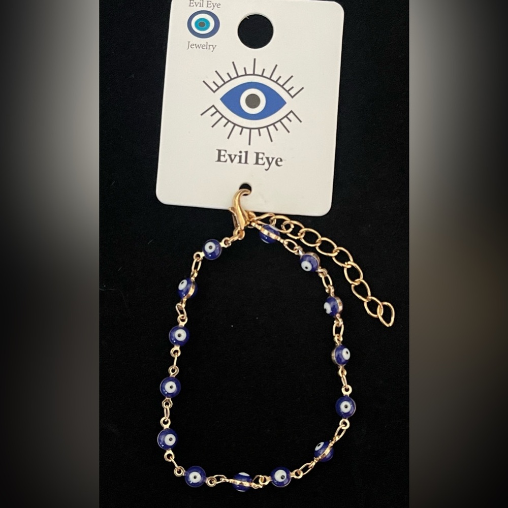 Blue and Gold Evil Eye Bracelet